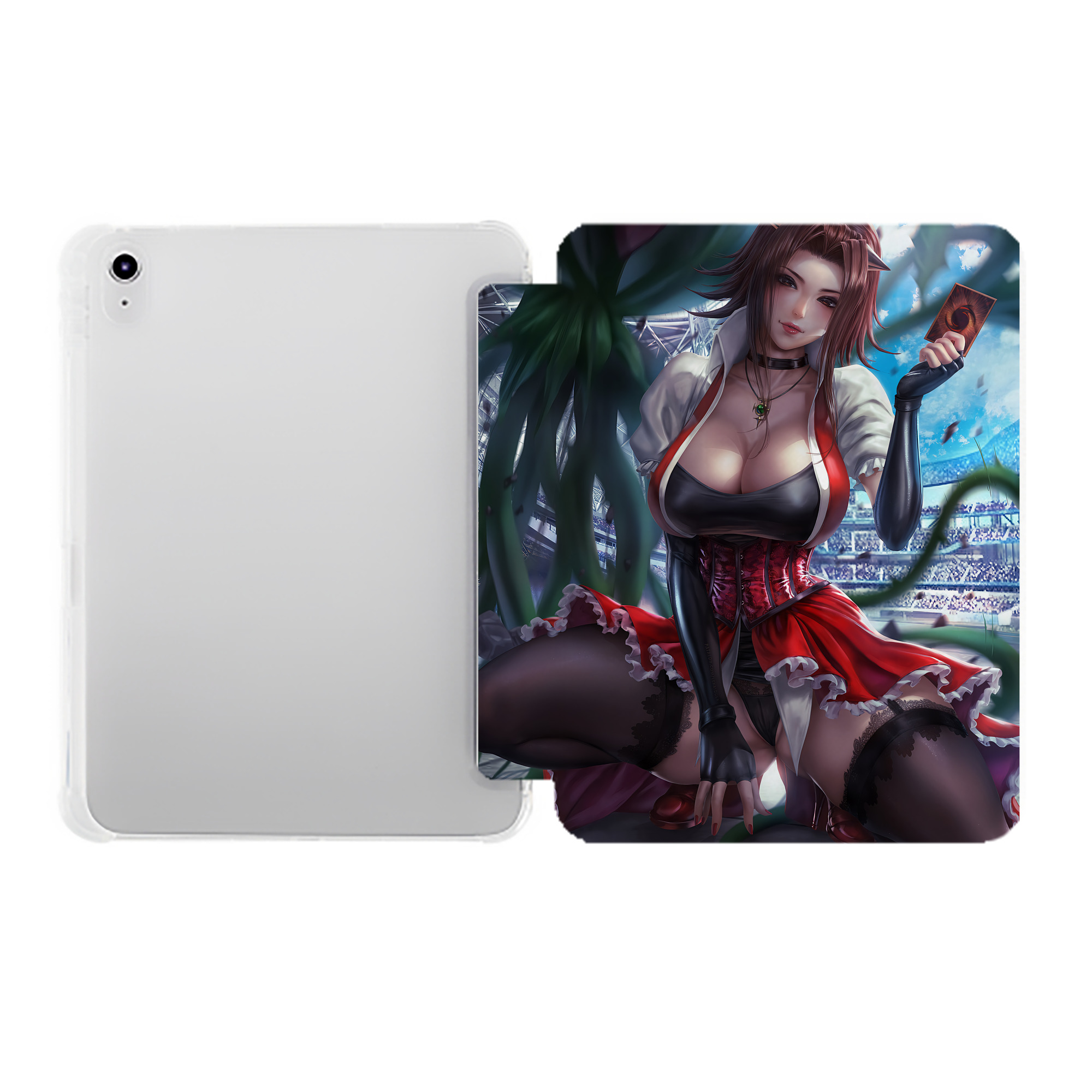 （画像用） 遊☆戯☆王 Yu-Gi-Oh! IPad ケース ペン収納付き 三つ折りスタンド PUレザー×シリコン 対応機種9.5/10.5/10.9インチ